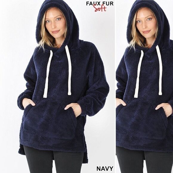 Tops - Warm Faux Fur Hoodie